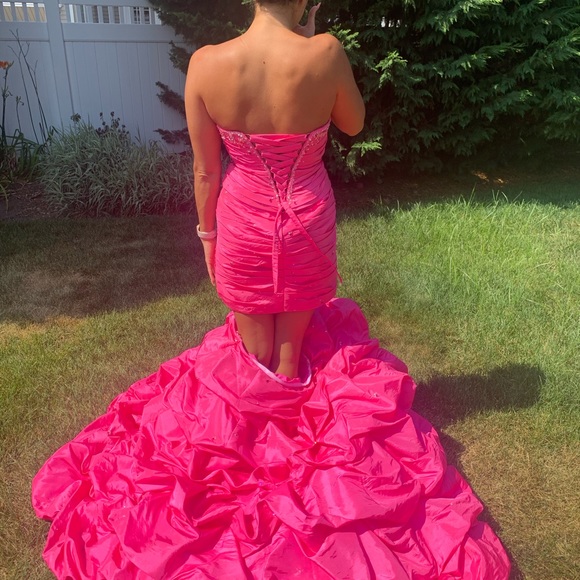 Rhinestone Pink Ball Gown/ Quinceanera/ Sweet 16 Dress with Removable Skirt - Picture 11 of 13